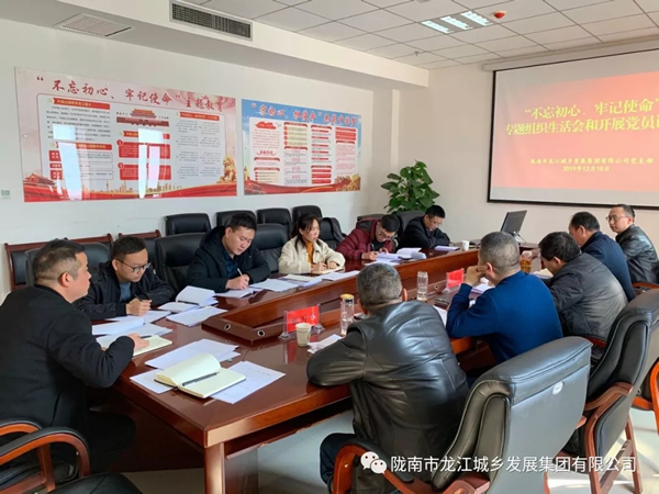 市龍江集團黨支部召開“不忘初心、牢記使命”專題組織生活會和民主評議黨員會議